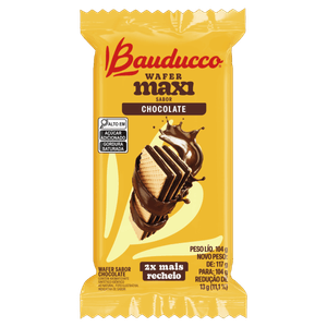 Biscoito Wafer Recheio Chocolate Bauducco Maxi Pacote 104g