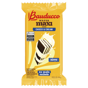 Biscoito Wafer Choco & Cream Bauducco Maxi Pacote 104g