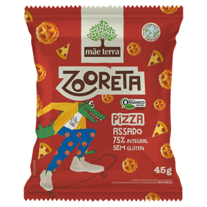 Salgadinho de Milho e Arroz Integral Orgânico Pizza Mãe Terra Zooreta Pacote 45g