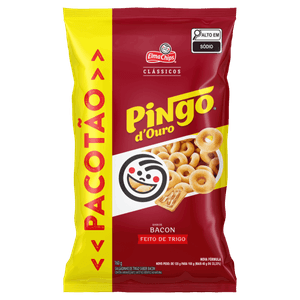 Salgadinho de Trigo Bacon Elma Chips Pingo d'Ouro Clássicos Pacotão 160g
