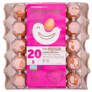 Ovos Vermelhos Happy Eggs Mantiqueira C/20 unidades