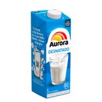 Leite UHT Desnatado Aurora Caixa com Tampa 1l