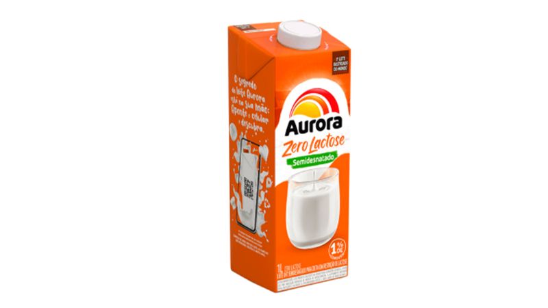 Leite UHT Semidesnatado Zero Lactose Aurora Caixa com Tampa 1l