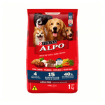 Alimento Ração para Cães Adultos Todos os Tamanhos Carne, Frango, Cereais e Vegetais Purina Alpo Pacote 1kg