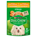 Alimento Ração Úmida para Cães Adultos Raças Minis e Pequenas Frango Purina Dog Chow Extra Life Sachê 100g