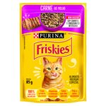 Alimento Ração Úmida para Gatos Adultos Carne ao Molho Purina Friskies Sachê 85g