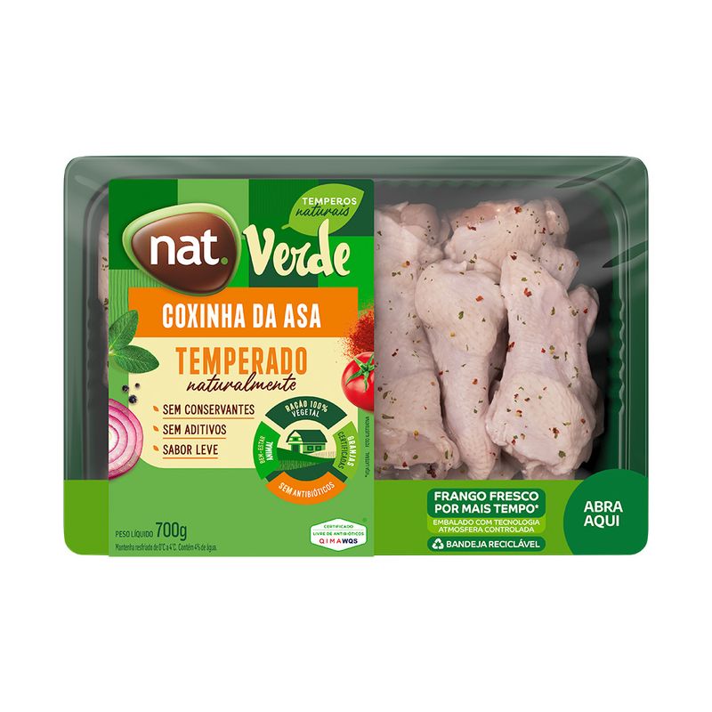 Coxinha da Asa Temperado Nat   PE 700gramas