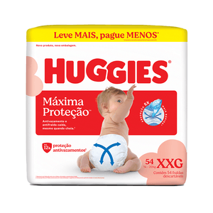 Fralda Descartável Infantil Huggies Supreme Care HPZ XXG Pacote 54 Unidades