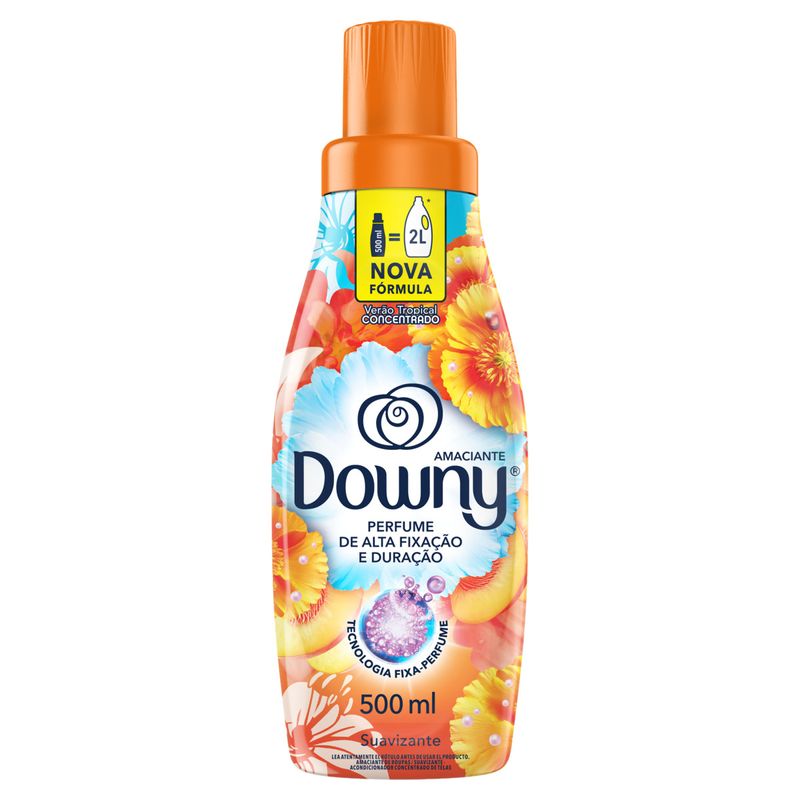 Amaciante de Roupa Concentrado Verão Tropical Downy Frasco 500ml