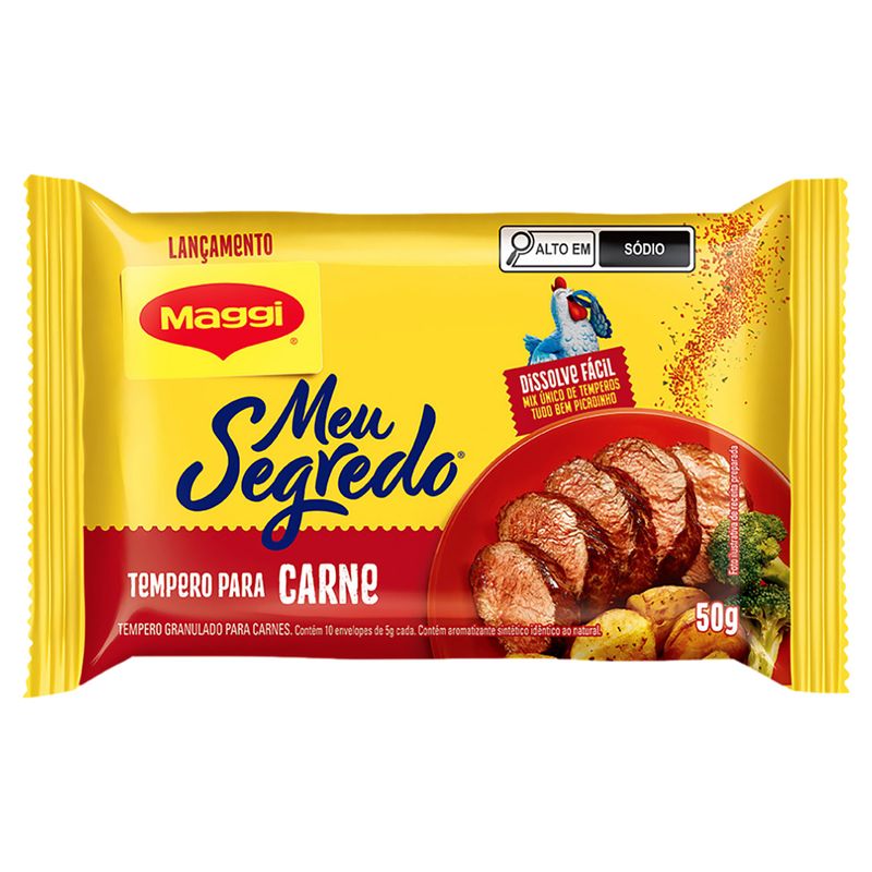 Tempero Granulado para Carne Maggi Meu Segredo Pacote 50g 10 Unidades