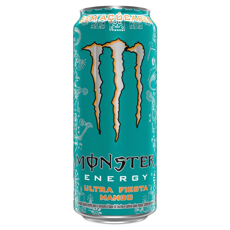 Energético Ultra Fiesta Mango Zero Açúcar Monster Lata 473ml