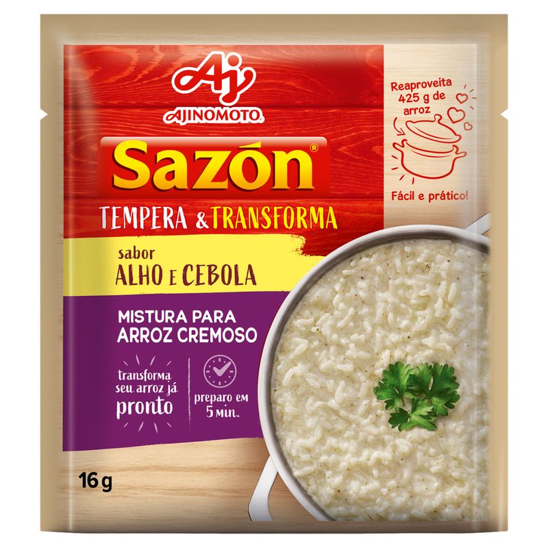 Mistura para Arroz Cremoso Alho e Cebola Sazón Tempera & Transforma Envelope 16g
