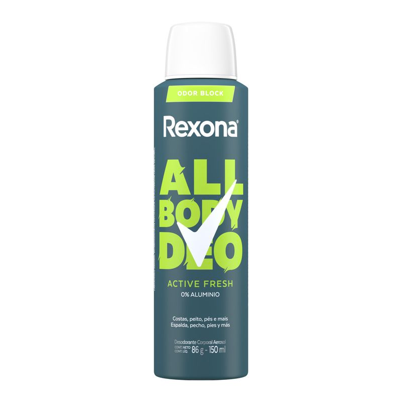 Desodorante Aerossol Rexona All Body Deo Active Fresh 150ml Spray