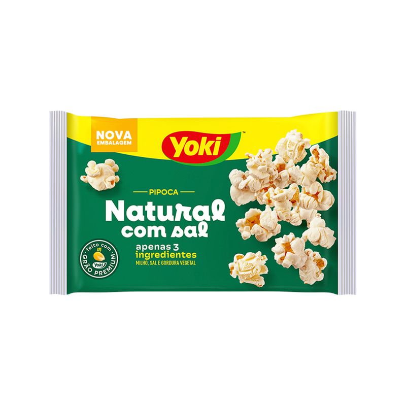 Pipoca para Micro-Ondas Natural com Sal Yoki Pacote 100g