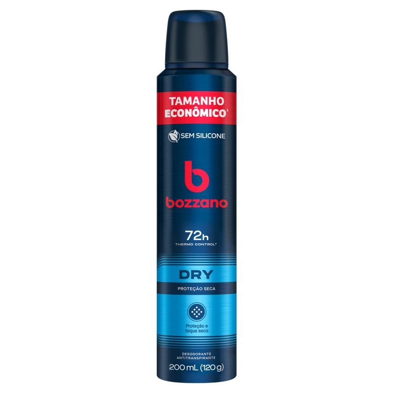 Antitranspirante Aerossol Bozzano Dry 200ml Spray Tamanho Econômico