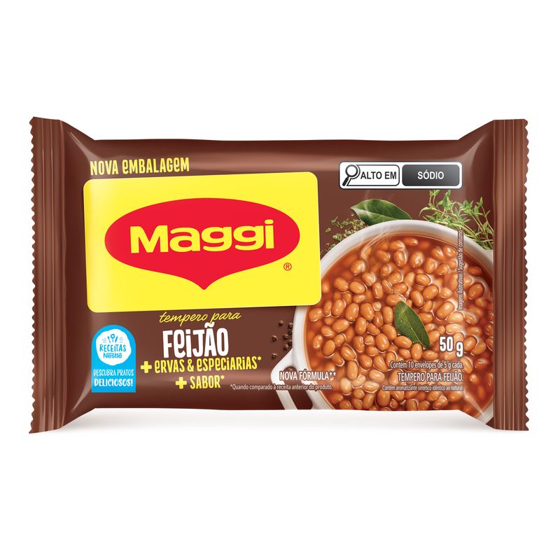 Tempero para Feijão Maggi Tempero & Sabor Pacote 50g 10 Unidades