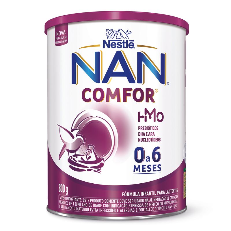 Fórmula Infantil para Lactentes Nan Comfor HMO de 0 a 6 meses Lata 800g