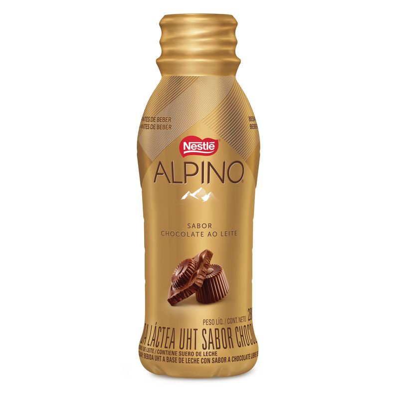 Bebida Láctea UHT Chocolate Alpino Frasco 280ml