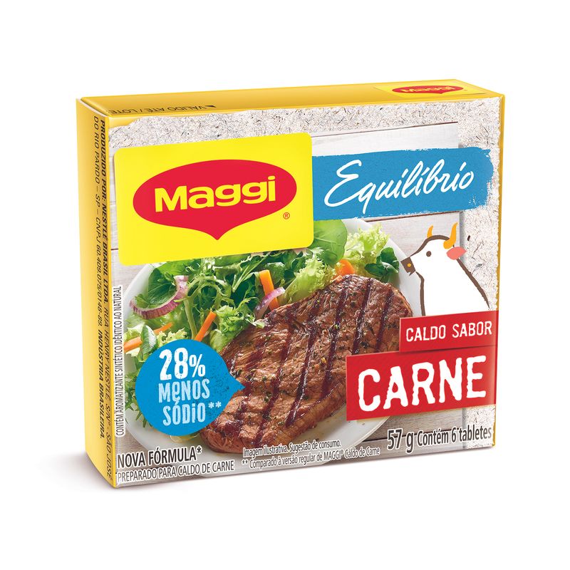 Caldo Tablete Carne Maggi Equilibrium Caixa 57g 6 Unidades