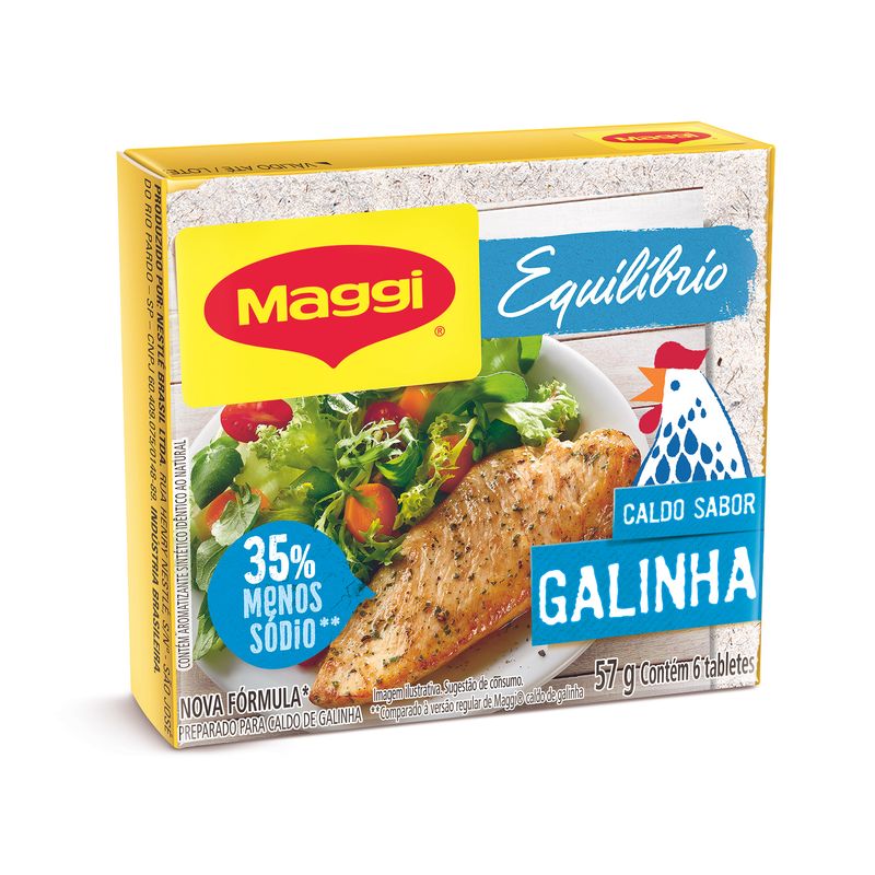 Caldo Tablete Galinha Maggi Equilibrium Caixa 57g 6 Unidades