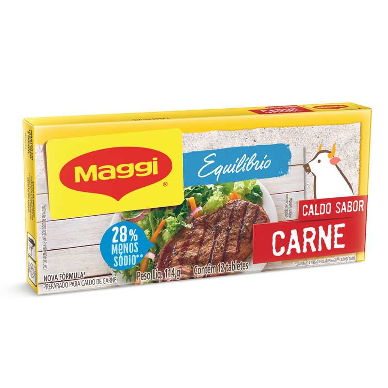 Caldo Tablete Carne Maggi Equilibrium Caixa 114g 12 Unidades