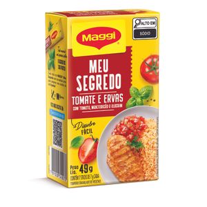 Tempero Granulado Tomate e Ervas Maggi Meu Segredo Caixa 49g 7 Unidades