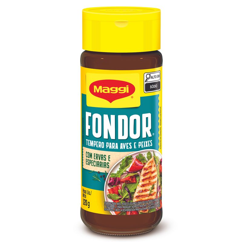 Tempero Pó para Aves, Peixes, Legumes e Saladas Maggi Fondor Vidro 120g