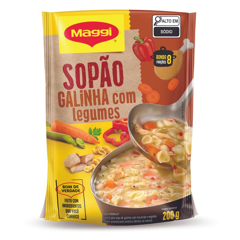 Sopão Galinha com Legumes Maggi Sachê 200g