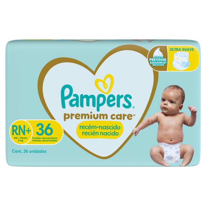 Fralda Pampers Premium Care RN Pacote 36 unidades