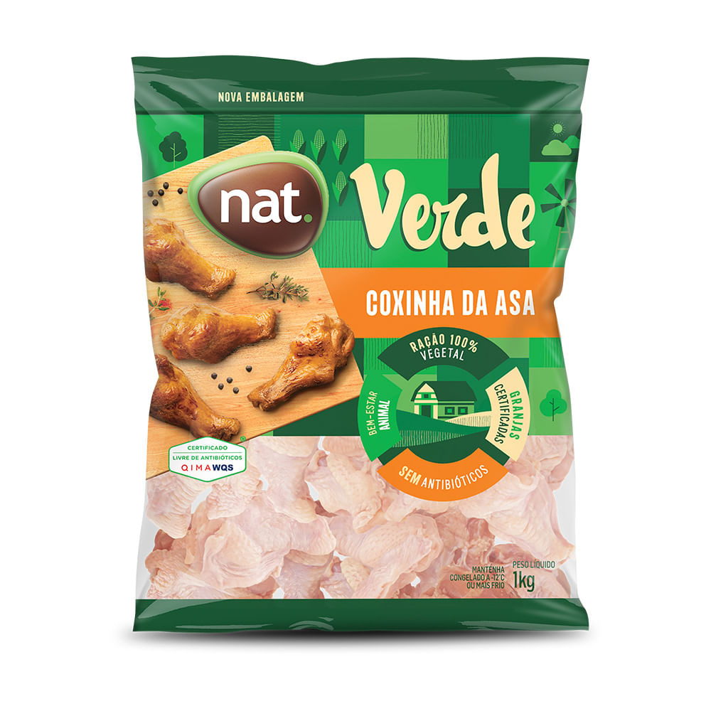 Coxinha Da Asa De Frango Nat Verde Congelado 1kg