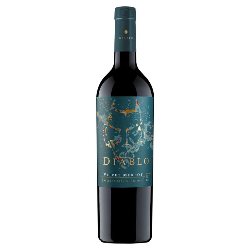 Vinho Chileno Tinto Meio Seco Velvet Diablo Merlot Valle del Maule Garrafa 750ml