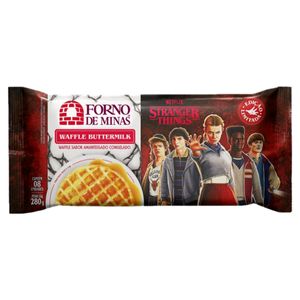 Waffle Congelado Amanteigado Stranger Things Forno de Minas Pacote 280g 8 Unidades