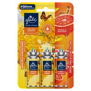 Kit 2 Odorizadores de Ambiente Voo em Bonito + 1 Brinde a Noronha Glade Toque de Frescor 12ml Cada Refil