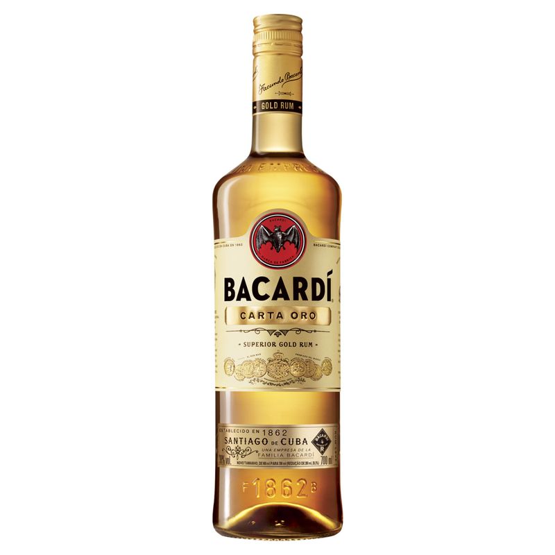 Rum Brasileiro Carta Ouro Bacardí Garrafa 700ml