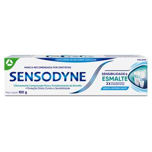 Creme Dental Menta Refrescante Sensodyne Sensibilidade & Esmalte Caixa 100g