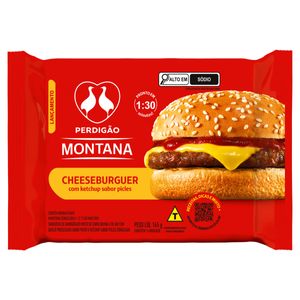 Sanduíche Congelado Cheeseburguer com Ketchup Picles Perdigão Montana Pacote 145g