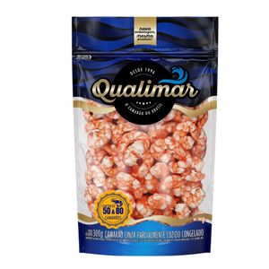 Camarao Cinza Congelado Qualimar 50/80  PE 300gramas