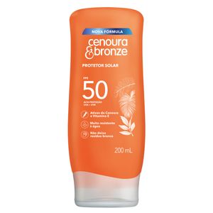 Protetor Solar Loção FPS 50 Cenoura & Bronze Frasco 200ml