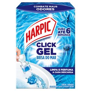 Detergente Sanitário Brisa do Mar Harpic Click Gel 15g 3 Unidades