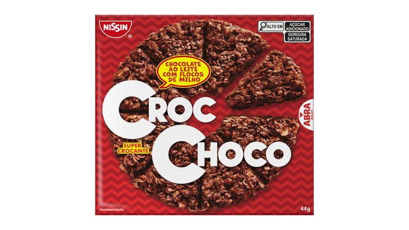 Chocolate Nissin Croc Chocolate ao Leite Caixa 44gr - giassi