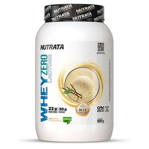 Whey de Baunilha Zero Lactose Nutrata  PT 900gramas