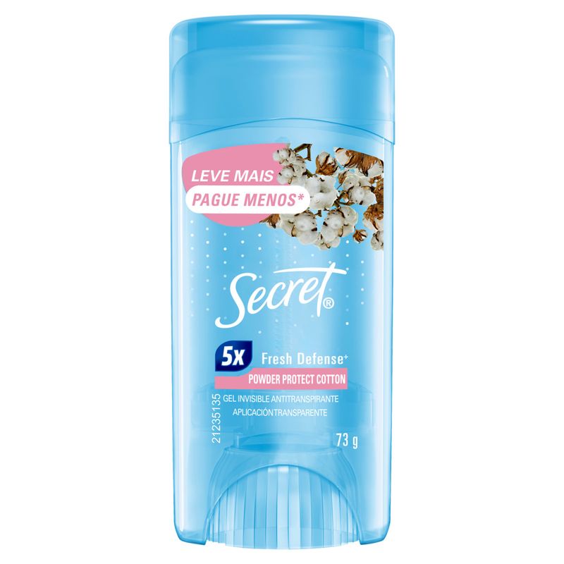 Antitranspirante Gel Secret Powder Protect Cotton 73g Leve Mais Pague Menos