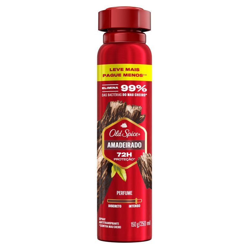 Antitranspirante Aerossol Amadeirado Old Spice 250ml Spray Leve Mais Pague Menos