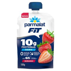 Iogurte Parcialmente Desnatado Morango Zero Lactose Parmalat Fit Squeeze 100g