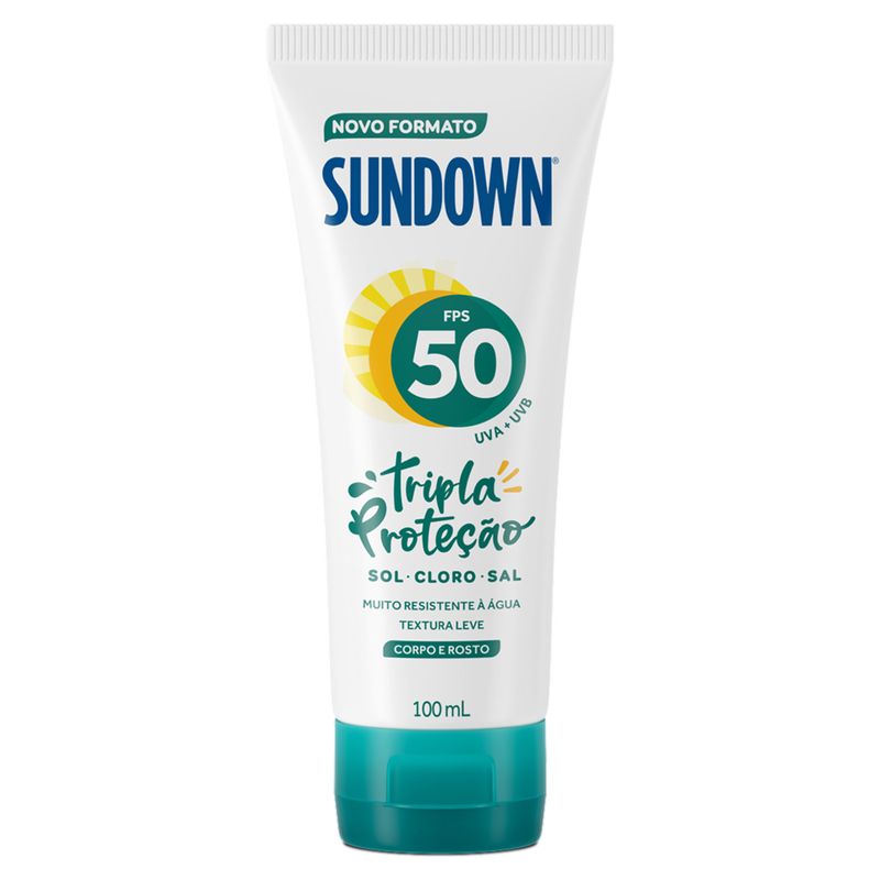 Protetor Solar FPS 50 Suave Sundown Tripla Proteção Bisnaga 100ml