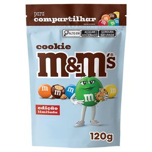 Confeito de Chocolate ao Leite com Cookie M&M's para Compartilhar Pouch 120g