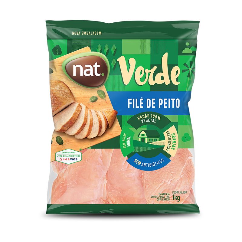 File de Peito de Frango Nat Verde 1kg