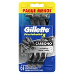 Aparelho Descartável para Barbear Gillette Prestobarba3 Carbono 6 Unidades Pague Menos