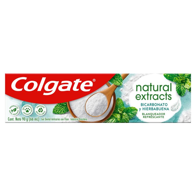 Gel Dental Bicarbonato e Hortelã Colgate Natural Extracts Caixa 90g