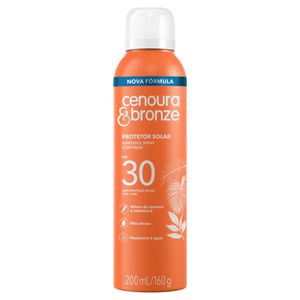 Protetor Solar Aerossol FPS 30 Cenoura & Bronze Frasco 200ml Spray